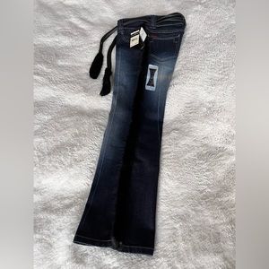 VTG Y2K  FUBU The Collection Girl’s Bootcut Jean Faux Fur Trim Sz 10 NWT Vintage